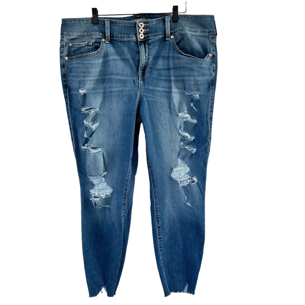 TORRID Super Soft Distressed Blue Jean High Rise  Jegging 22R